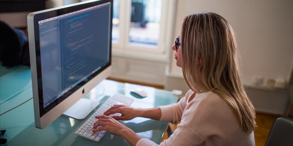 woman on computer